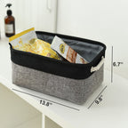 Thewarmhome Storage Basket For Organizing - 14X10X7 Inch Medium 3 Pack Collapsible Storage Bin For Shelves With Rope, Fabric Sto