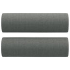 vidaXL Dark Gray Fabric Throw Pillows - 2 pcs Cylindrical Bolster Cushions for Comfort, Versatility, and Style