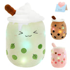 Athoinsu Light Up Matcha Milk Tea Plush Pillow 10' Kawaii Stuffed Bubble Animal Toy with LED Lights Birthday Christmas Holiday 