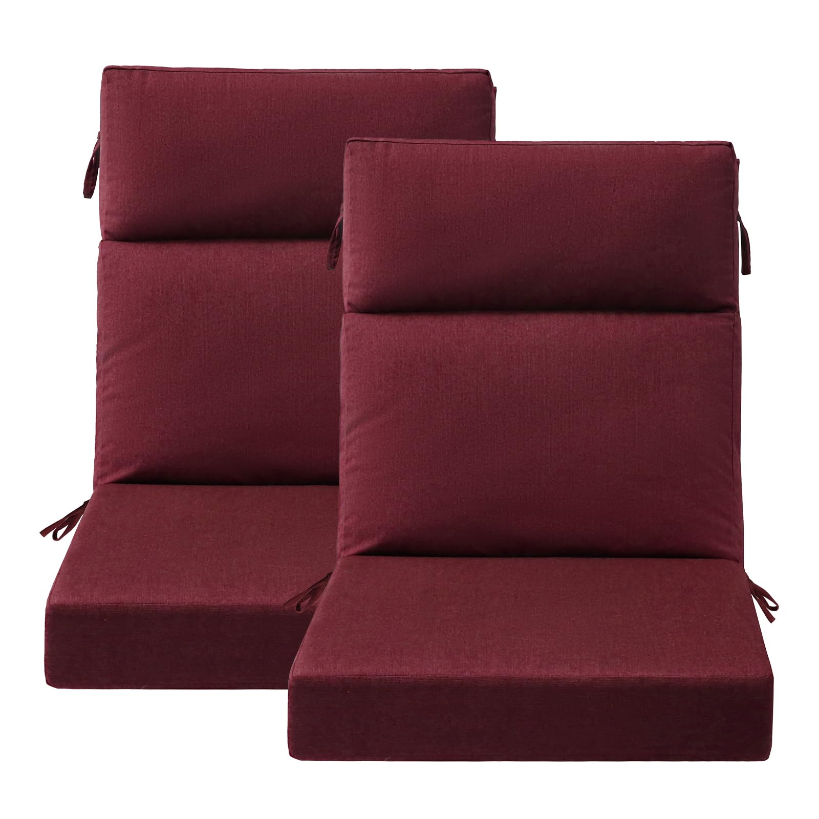 Unimatta Sunbrella Outdoor High Back Chair Cushion Seat Pads, 2-Pack 44 X 21 Inch Water-Repellent & Fade-Resistant Patio Furnitu