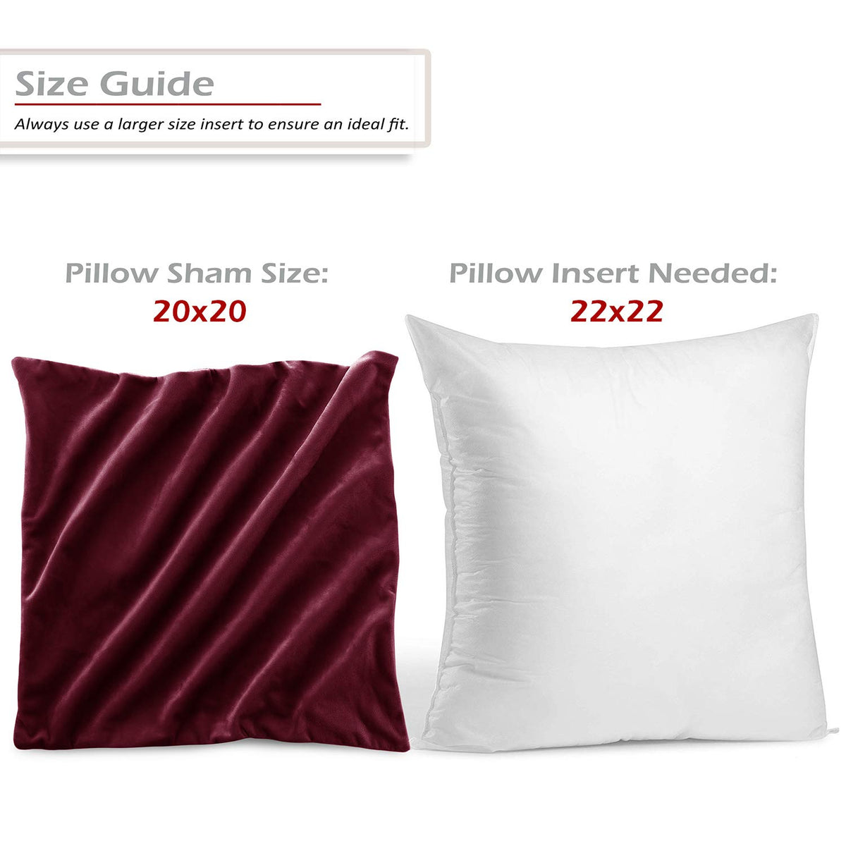 Nestl Throw Pillow Covers, Cozy Velvet Decorative Outdoor Pillow Covers 20X20 Inches, Soft Solid Cushion Covers For Sofa, Bed And Car, Set Of 4 - Burgundy Red