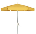 FiberBuilt Umbrellas Garden Umbrella with Push-Button Tilt, 7.5 Foot Yellow Canopy and Bright Aluminum Pole