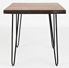 Jofran Nature's Edge Modern Solid Wood Natural Live Edge Square End Table, Chestnut