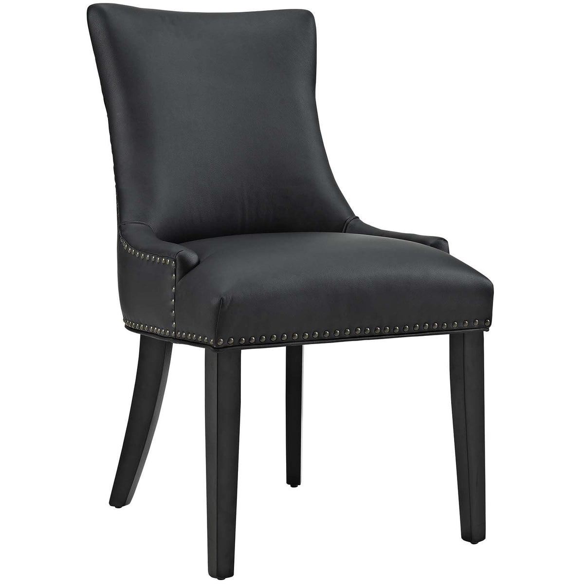 Modway Mo- Marquis Modern Faux Leather Upholstered With Nailhead Trim, Dining Chair, Black