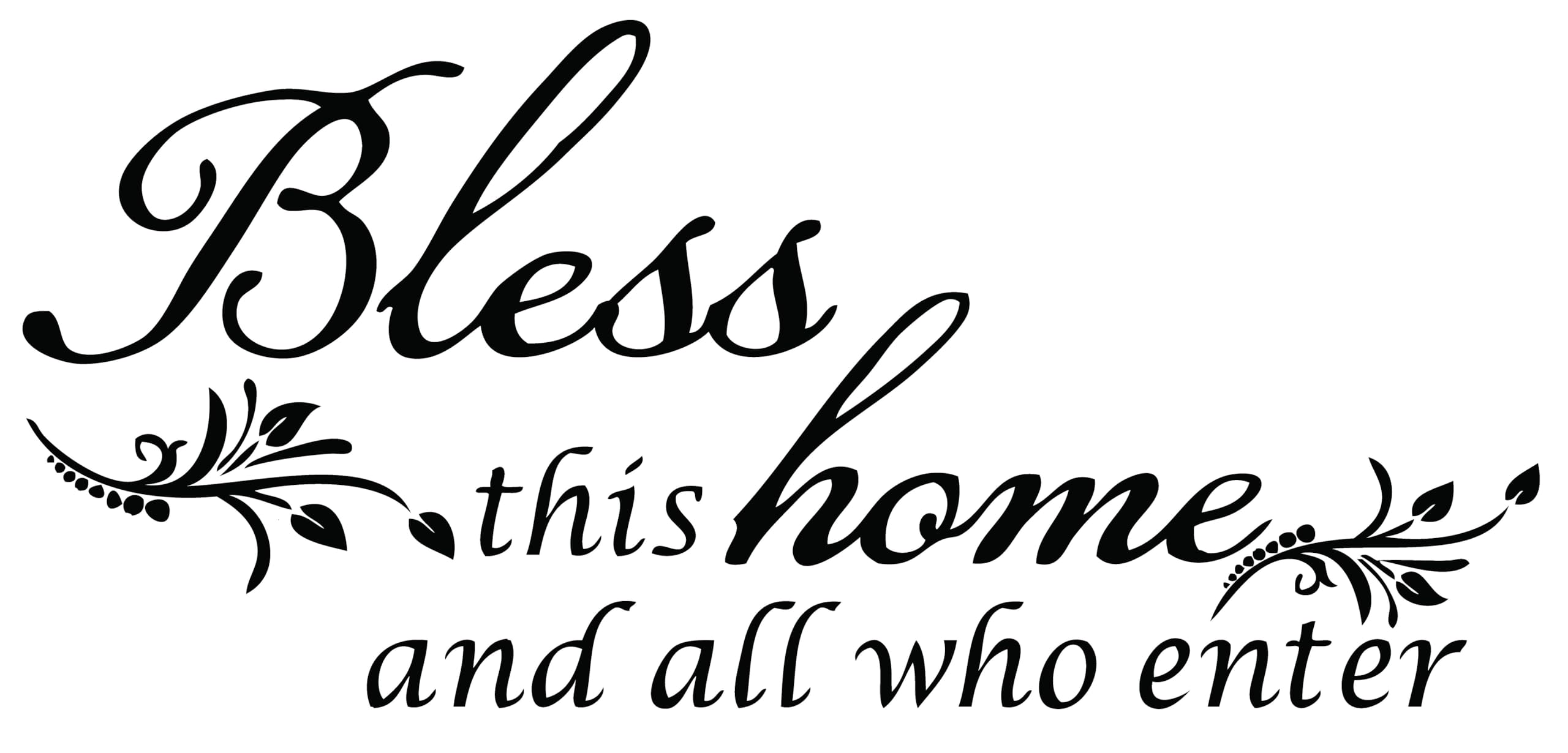 Decaltor Bless This Home and All who Enter - Vinyl Wall Decal Entryway Living Room D  cor Art Letters Quotes Stencil