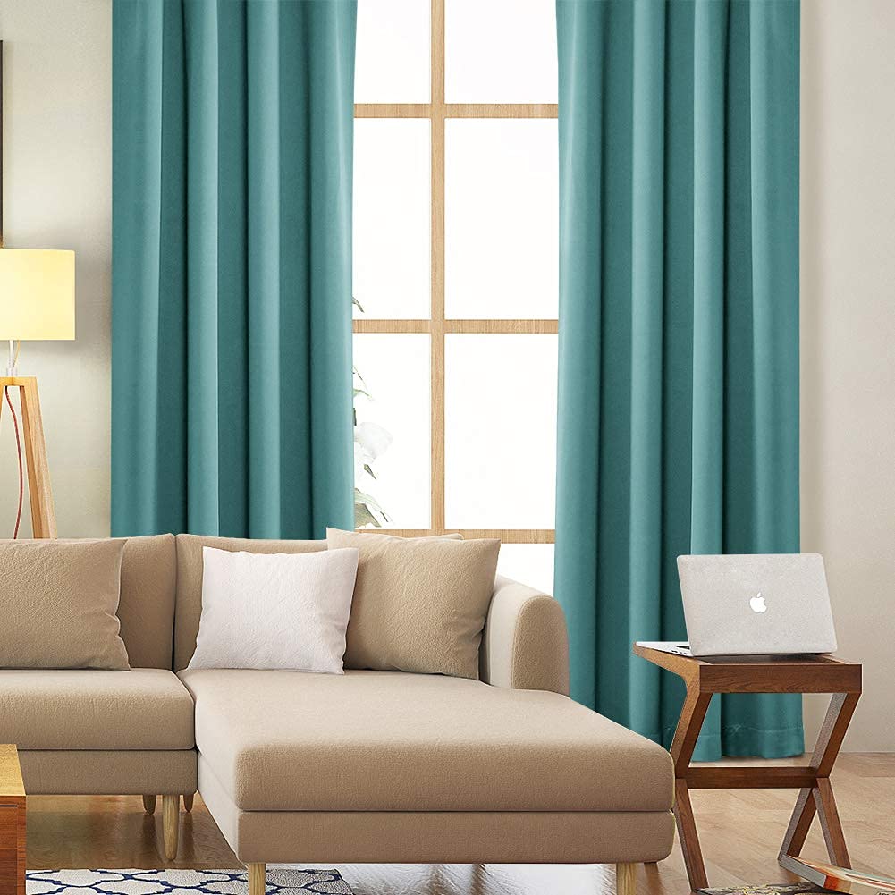 Mysky Home Blackout Curtain For Bedroom, Grommet Room Darkening Curtain, Amazing Triple Weave Thermal Insulated Curtain, 1 Curtain Panel, 52 X 72 Inch, Teal