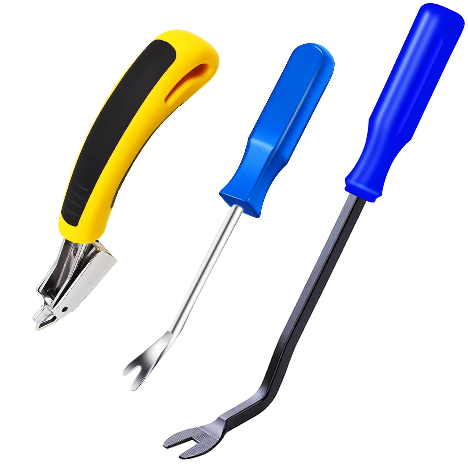 Sunxeke 3Pcs Heavy Duty Upholstery And Construction Staple Remover With Tack Puller Tool, Nail Puller, Carpet Remover, For Remov