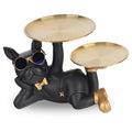 oliruim Dog Butler Statue With Tray French Bulldog Statue Black Bulldog Home Decor Tray Home Statue Table Decor Living Room Deco
