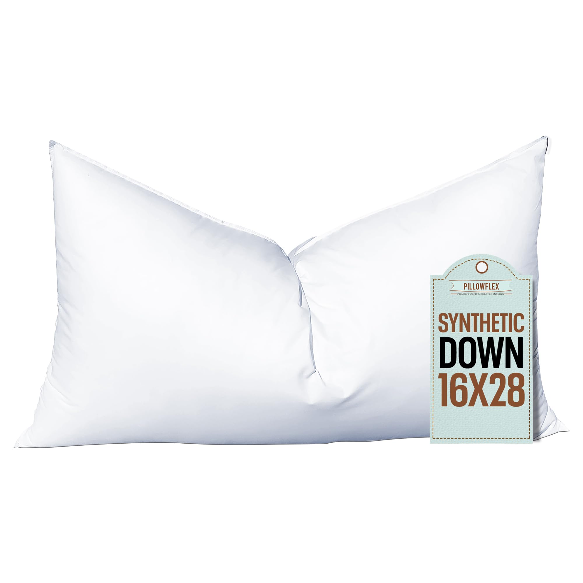Pillowflex Synthetic Down Pillow Insert - 16X28 Down Alternative Pillow, Ultra Soft Body Pillow, Large Standard Body Bed Sleepin