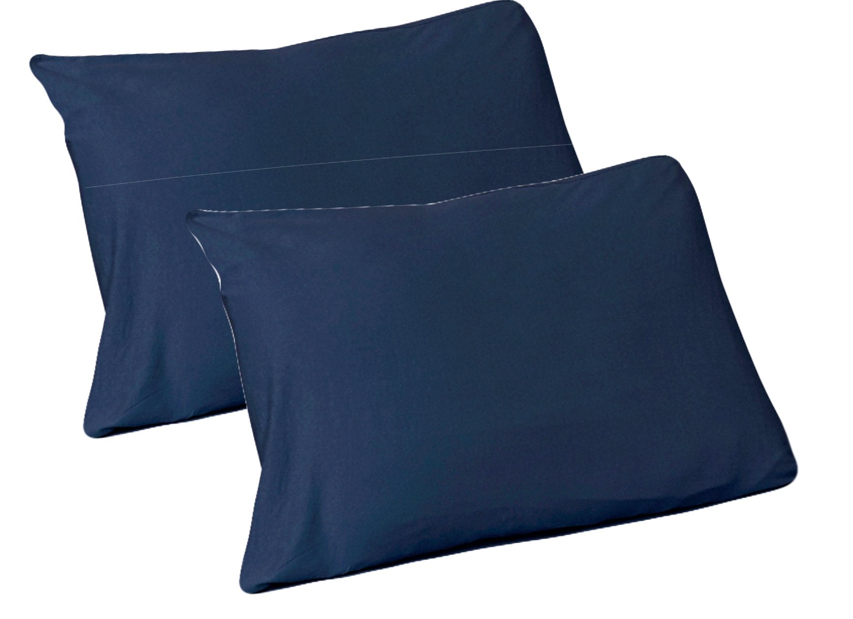 100% Jersey Knit Cotton, 2 Standard Pillow Case Navy