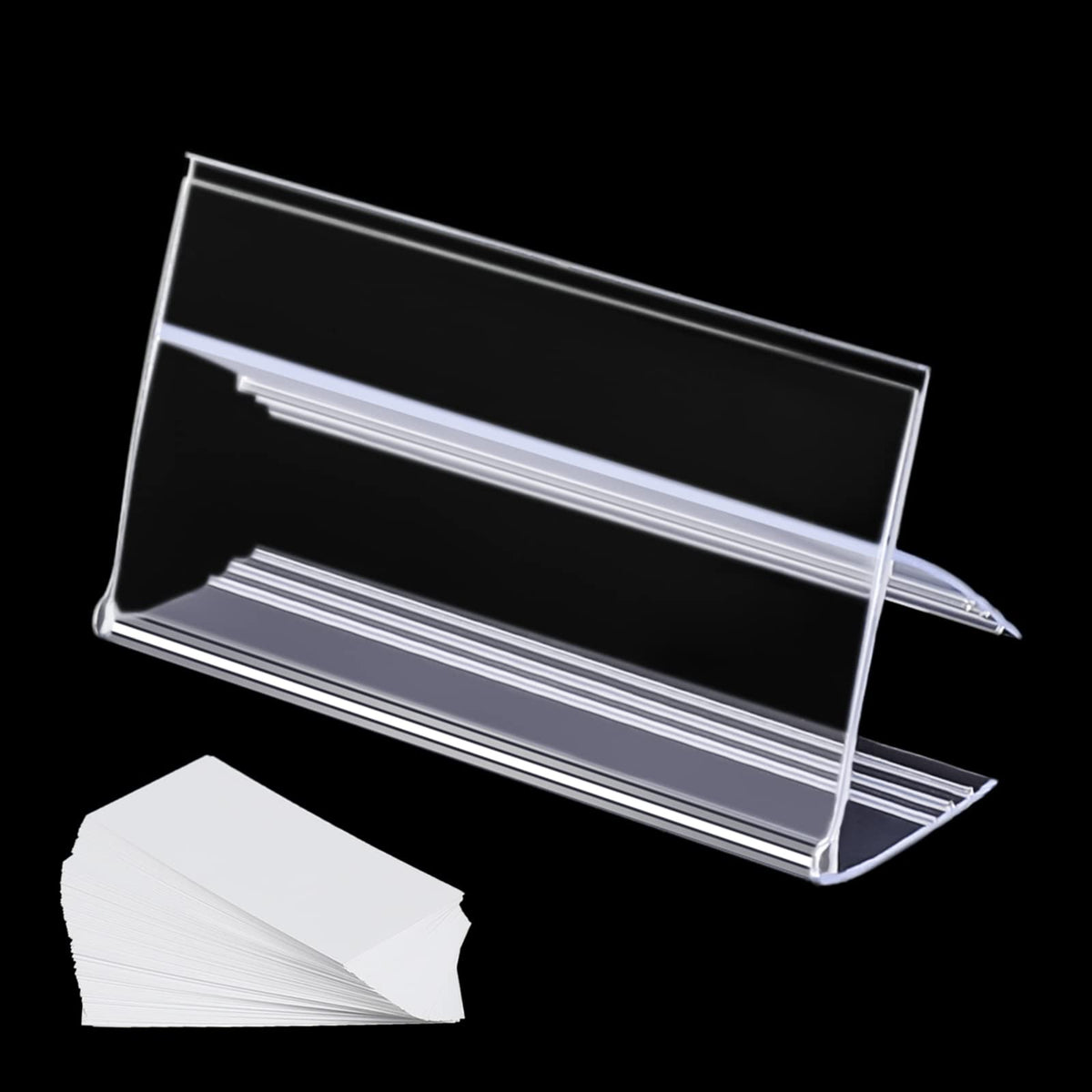 36Pcs Wood Shelf Label Holder Plastic Price Tag Holder Supermarket Retail Sign Pvc Clear Shelf Label Holder (Includes 50 Pieces