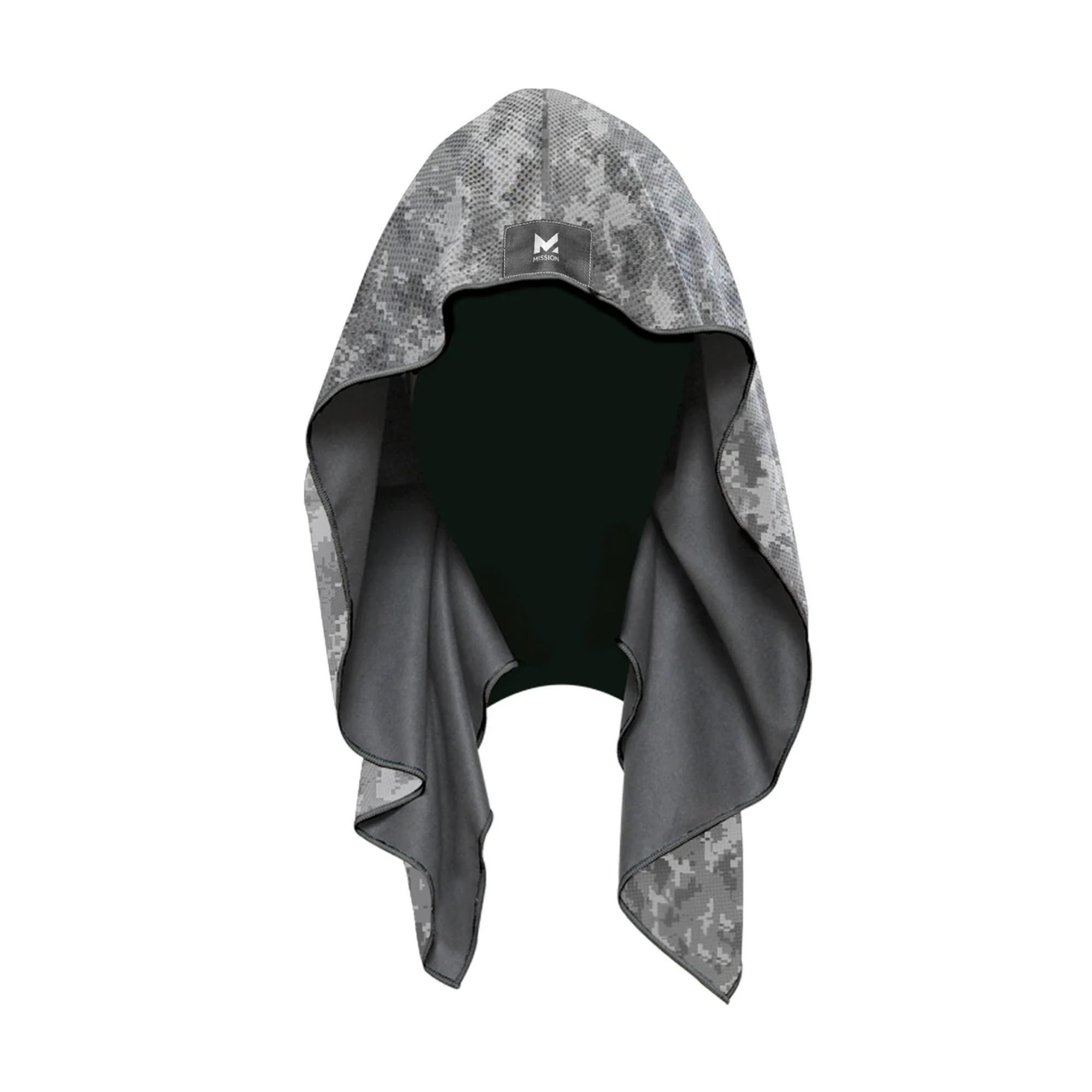 MISSION Cooling Hoodie Towel, Digi Camo - Soft, Durable Microfiber - Cools Up to 2 Hours - UPF 50 Sun Protection - Machine Washa