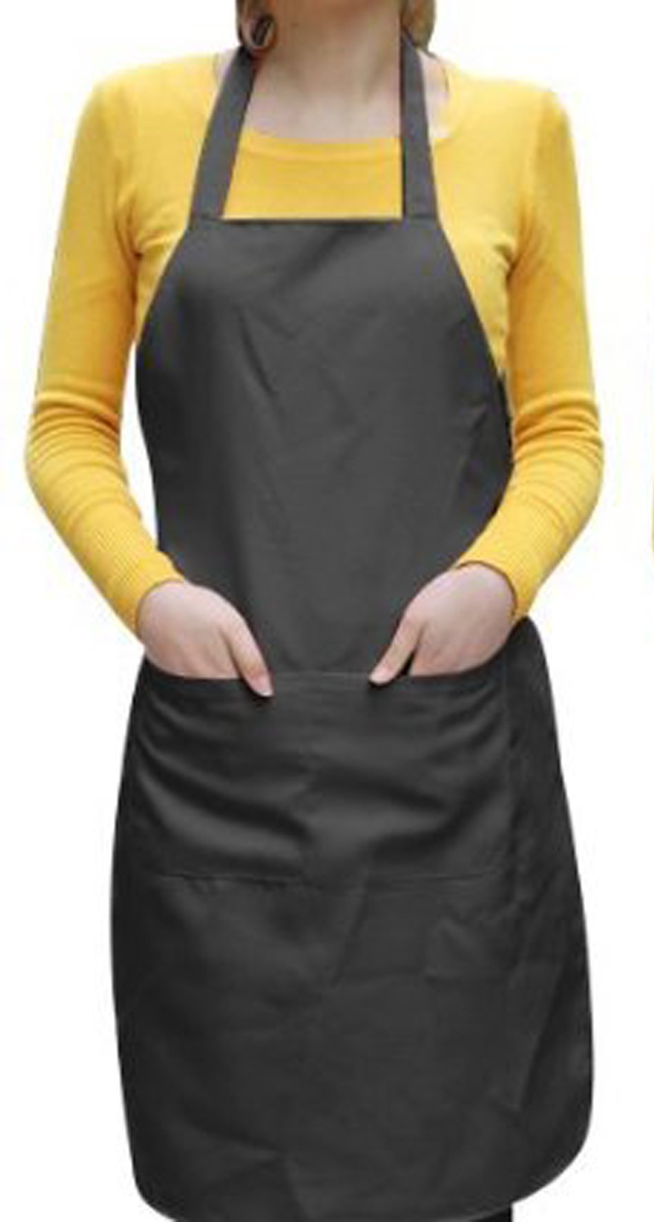 Airwill, 100% Cotton Solid Color Aprons, Sized 65Cm In Width & 80Cm In Length With 2 Center Pocket, Adjustable Buckle On Top And