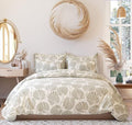 Tib Glace Cotton 78 X 72 Elastic Fitted Bedsheets King Size With 2 Pillow Covers, Pack Of 3, Cream