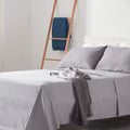 Sleep Zone Nanotex Super Soft Cooling Full Size Bed Sheets Set 4 Piece - Easy Care Fitted Flat Sheet & Pillowcase Sets - Wrinkle Free, Fade Resistant, Deep Pocket 16' (Gull Gray, Full)