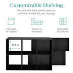 Best Choice Products 6-Cube Storage Organizer, 13.5In Shelf Opening, Bookcase, Display Shelf, Customizable W/ 3 Removable Back Panels – Walnut