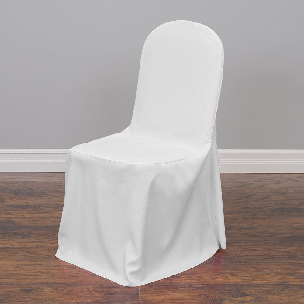 Linentablecloth Polyester Banquet Chair Cover White
