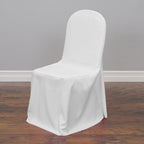 Linentablecloth Polyester Banquet Chair Cover White