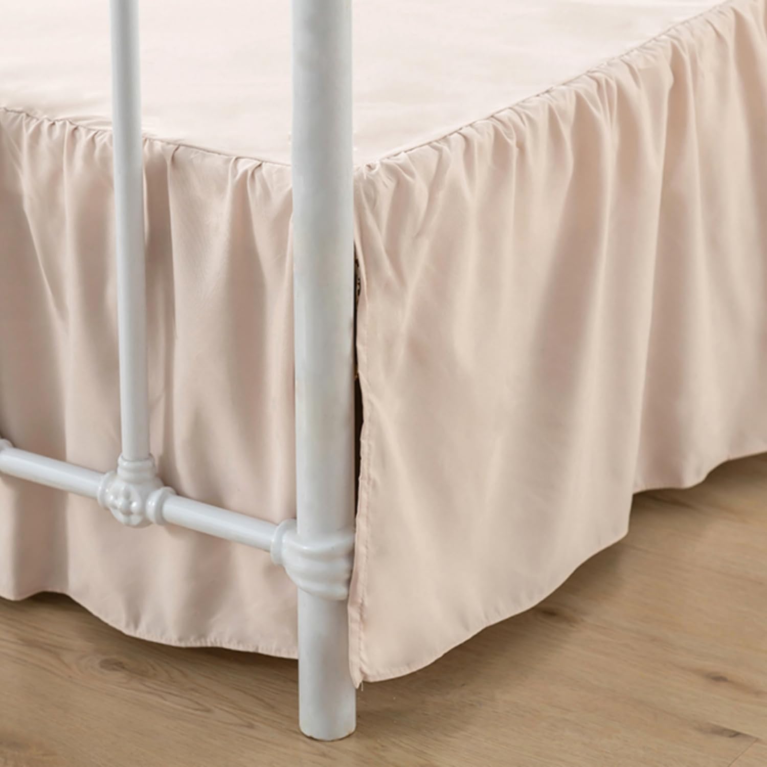 Xuan Dian Bed Skirt Ruffled Bed Skirt With Split Corners, 18 Inch Drop Dust Ruffle Bed Skirt With Platform, Cream, 18' Twin