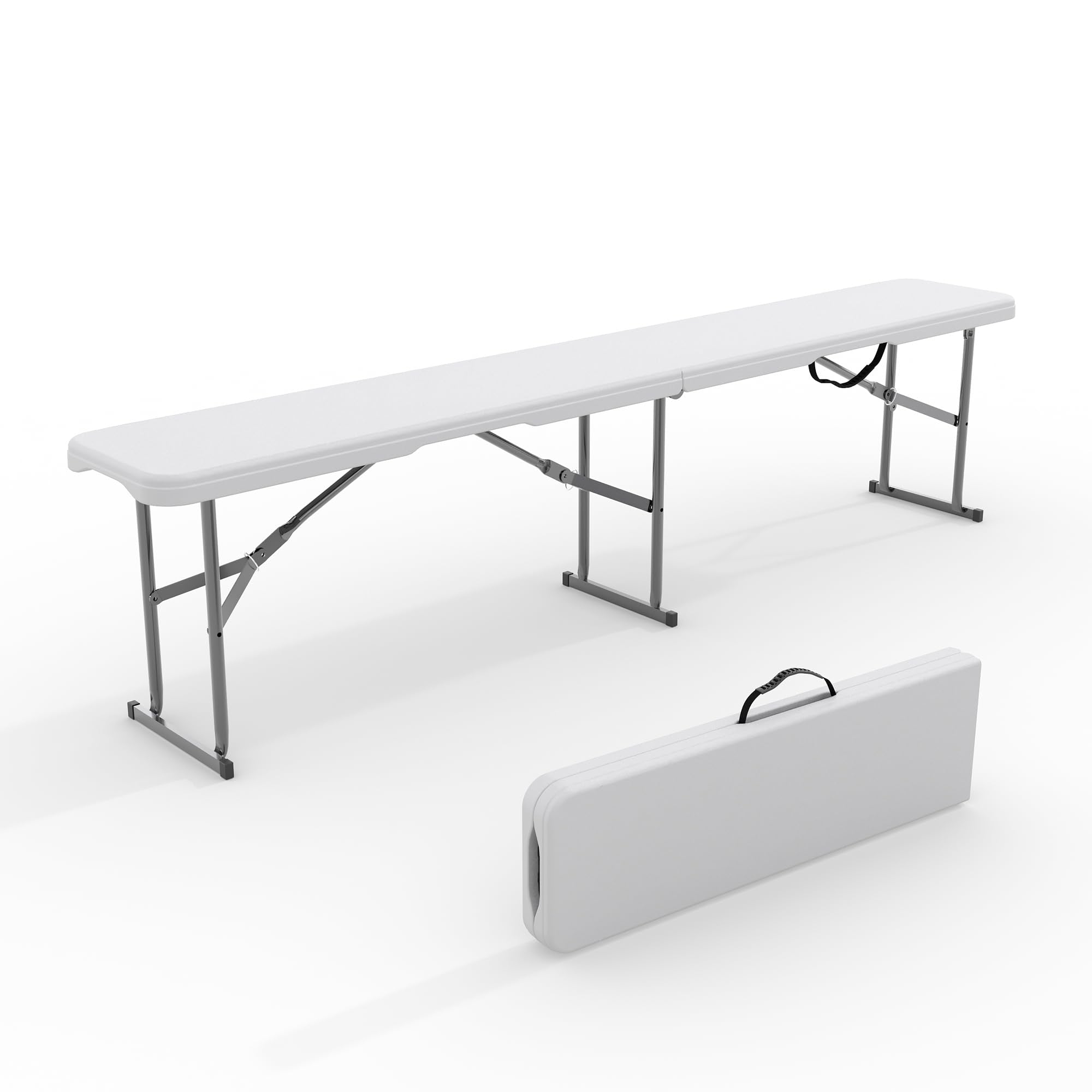 GarveeLife Portable Folding Bench 6 Foot, Plastic Foldable Bench HDPE BenchTop with Carrying Handle for Outdoor Picnic Camping P