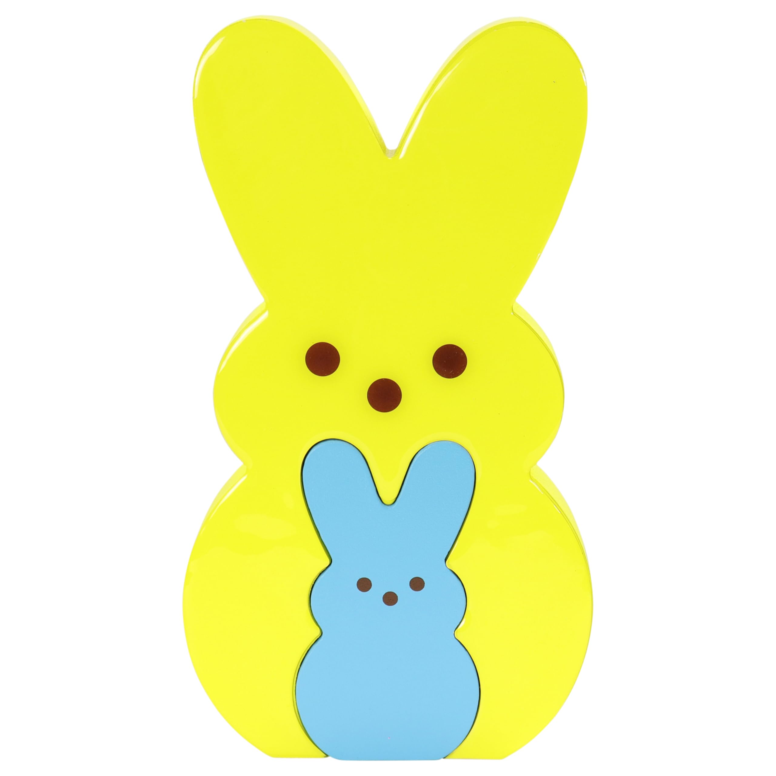 Animal Adventure | Peeps | 9    Collectible Yellow And Blue Wooden Nesting Bunnies