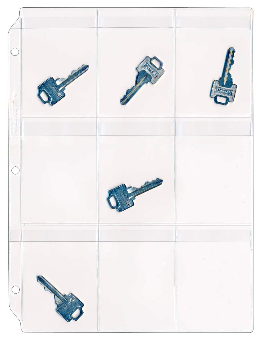 Storesmart Key Holder - Clear Vinyl Binder Pages - Top Load With Flaps -20-Pack - (Rmstwpf-Key-20)