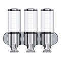 YIAOZ 3 in 1 Chamber Wall Mounted Bathroom Shower Pump Dispenser and Organizer,with Waterproof Label-Holds Shampoo,Conditioner,S
