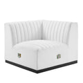Modway Conjure Modern Channel Tufted Fabric Right Corner Chair In White