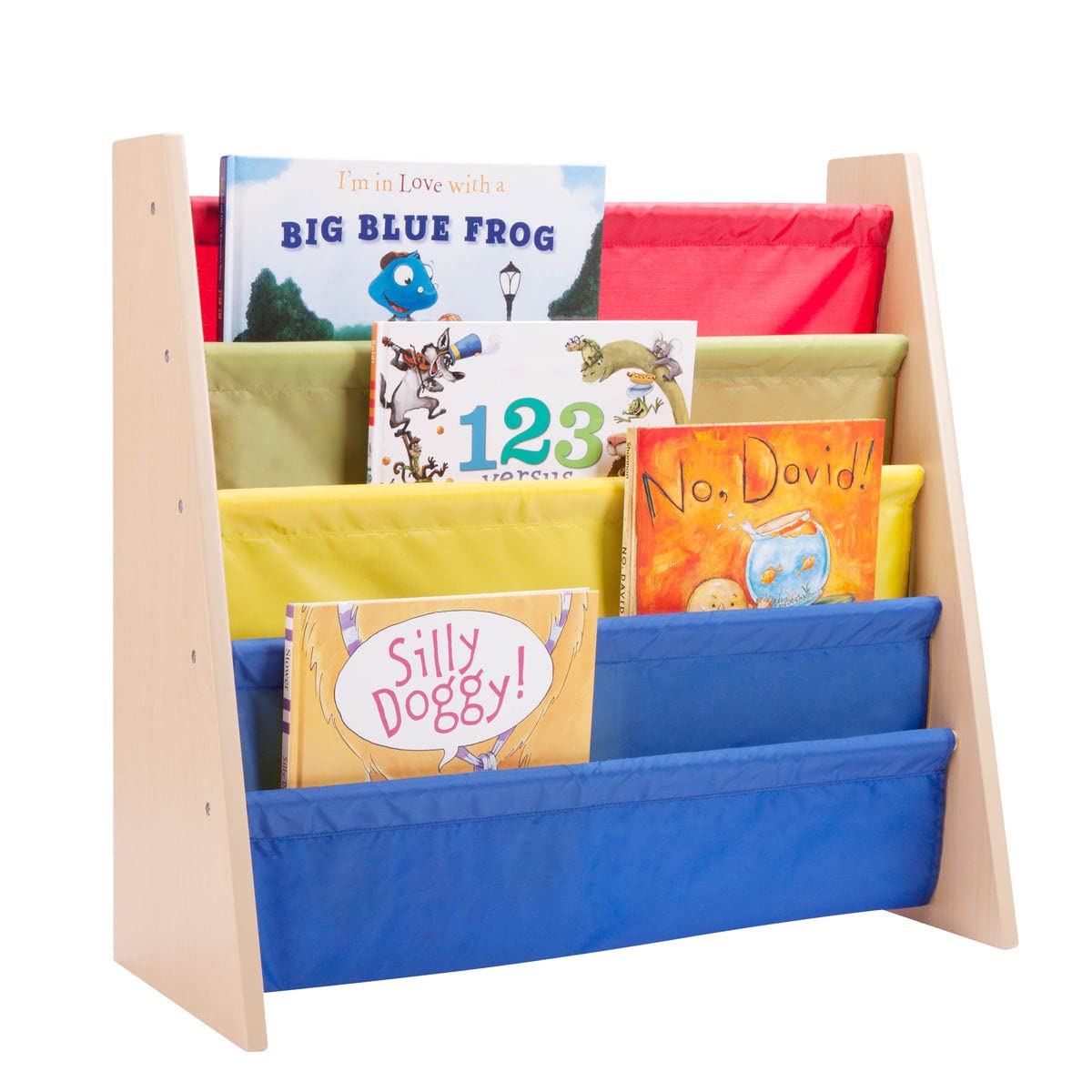Honey-Can-Do SHF-05077 Itsy-Bitsy Book Rack, Primary Colors