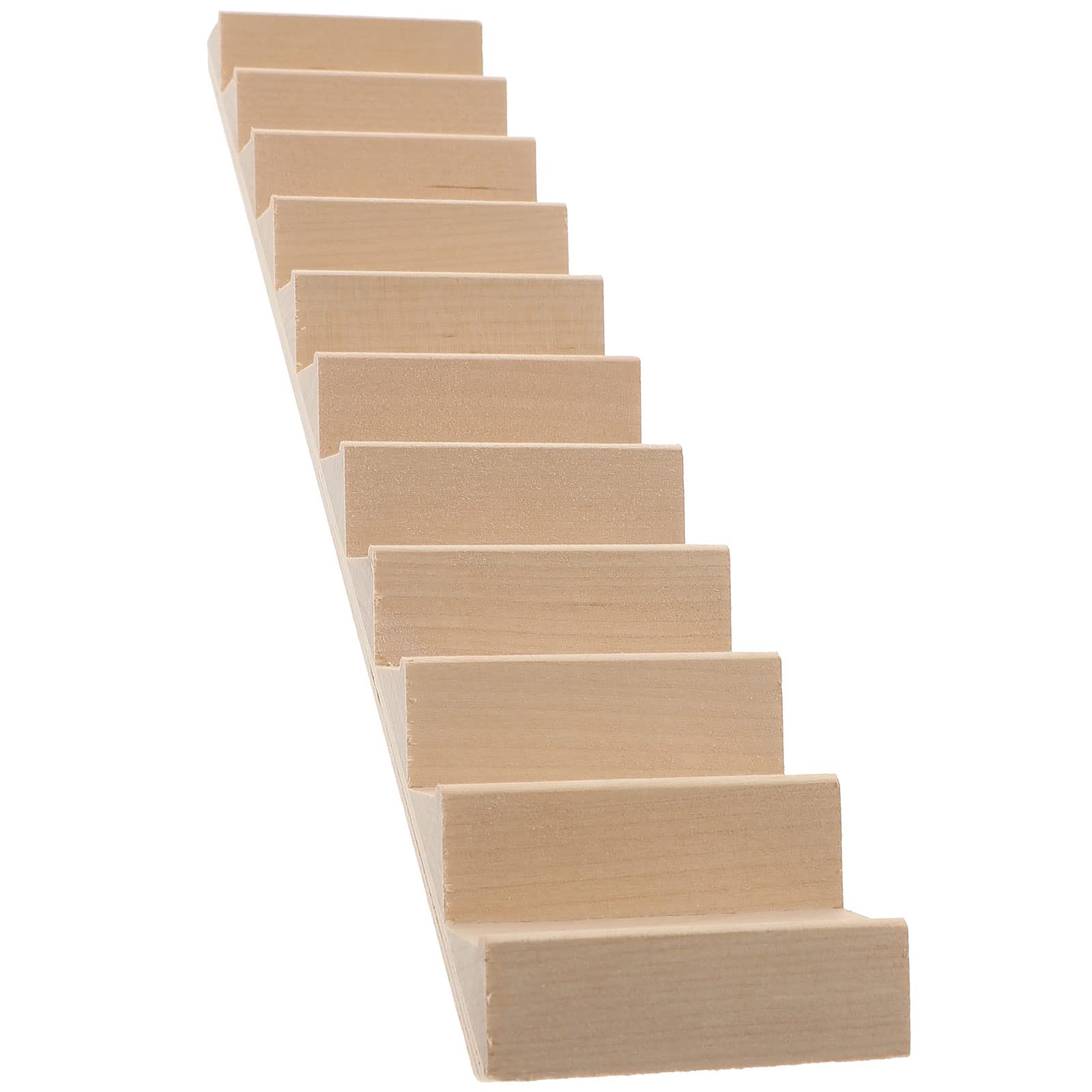 Sewroro Doll House Furnishings 1 12 Scale Dollhouse Stairs Miniature Stairs Wooden Stringer Steps Model DIY Mini Wood Staircase 