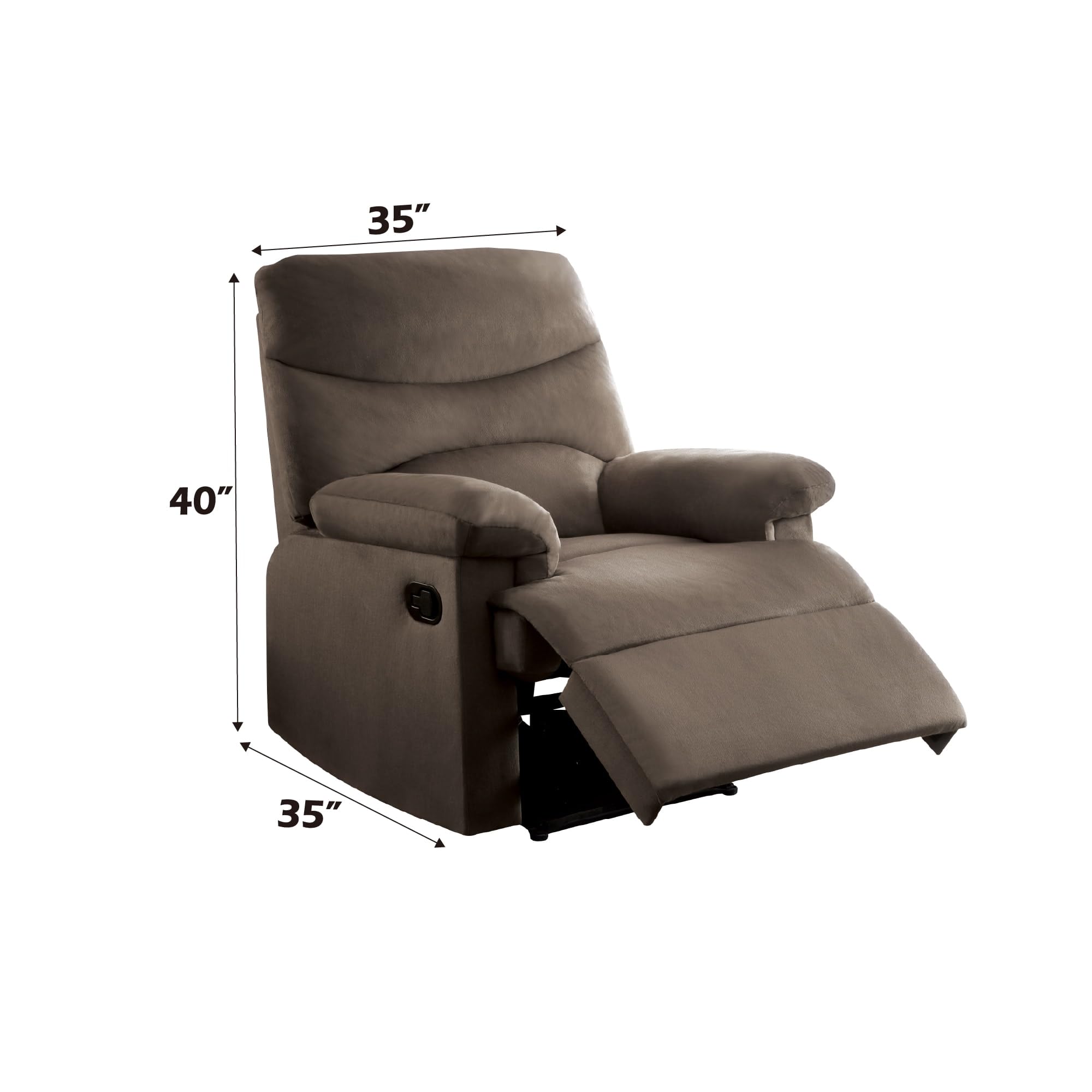 Acme Arcadia Woven Fabric Motion Recliner In Light Brown