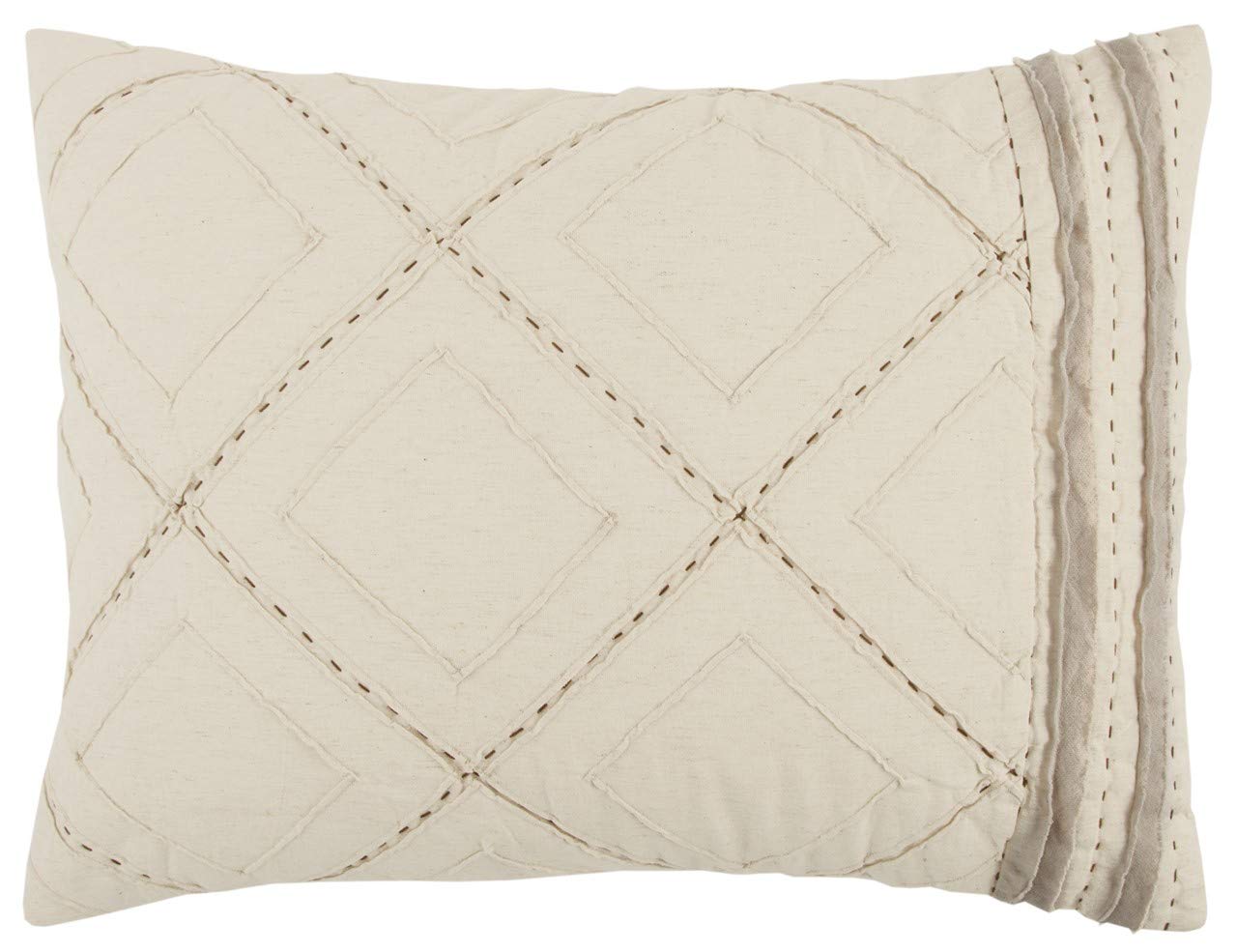 Rizzy Home | BQ4526 | Polyester Quilt | 90"x92" Brown/Neutral/ Geometric