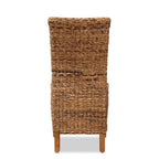 Baxton Studio Trianna Rustic Transitional Natural Abaca and Brown Finished Wood Dining Chair