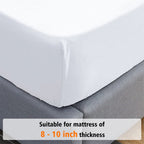 Lirex Fitted Sheet, Queen 100% Cotton 300 Thread Count Soft Breathable Fitted Sheet, White