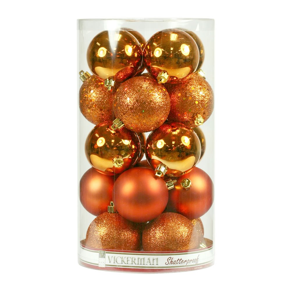 Vickerman 6 Burnish Orange 4 Finish Ball Ornament 4 per Box