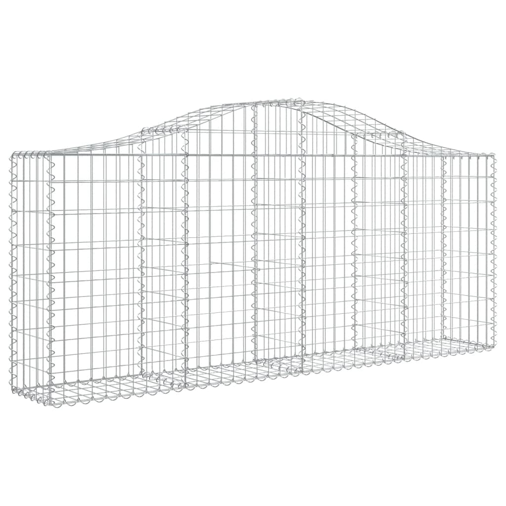 vidaXL Arched Gabion Basket 78.7x11.8x31.5/39.4 - Durable Galvanized Iron Construction, Ideal for Garden Barriers/Retaining Wal