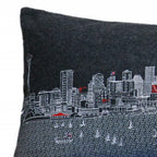 HomeRoots Grey 45' Black Seattle Nighttime Skyline Lumbar Decorative Pillow