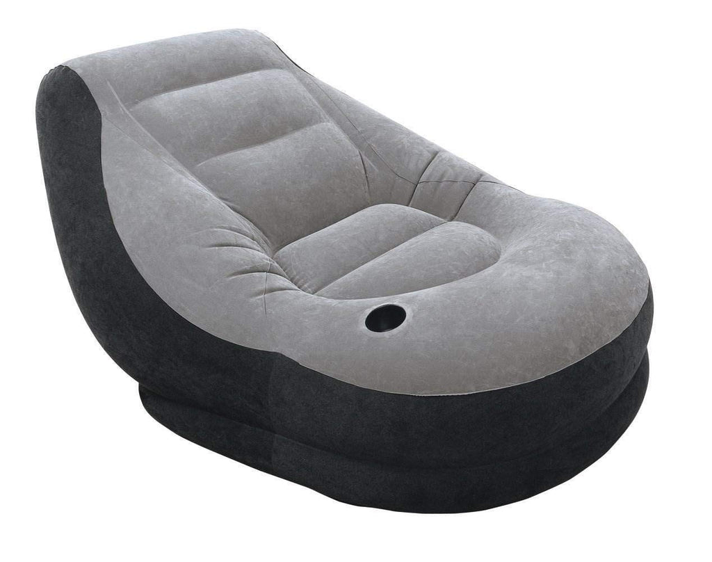 Intex Inflatable Ultra Lounge Chair With Cup Holder And Ottoman Set (4 Pack)