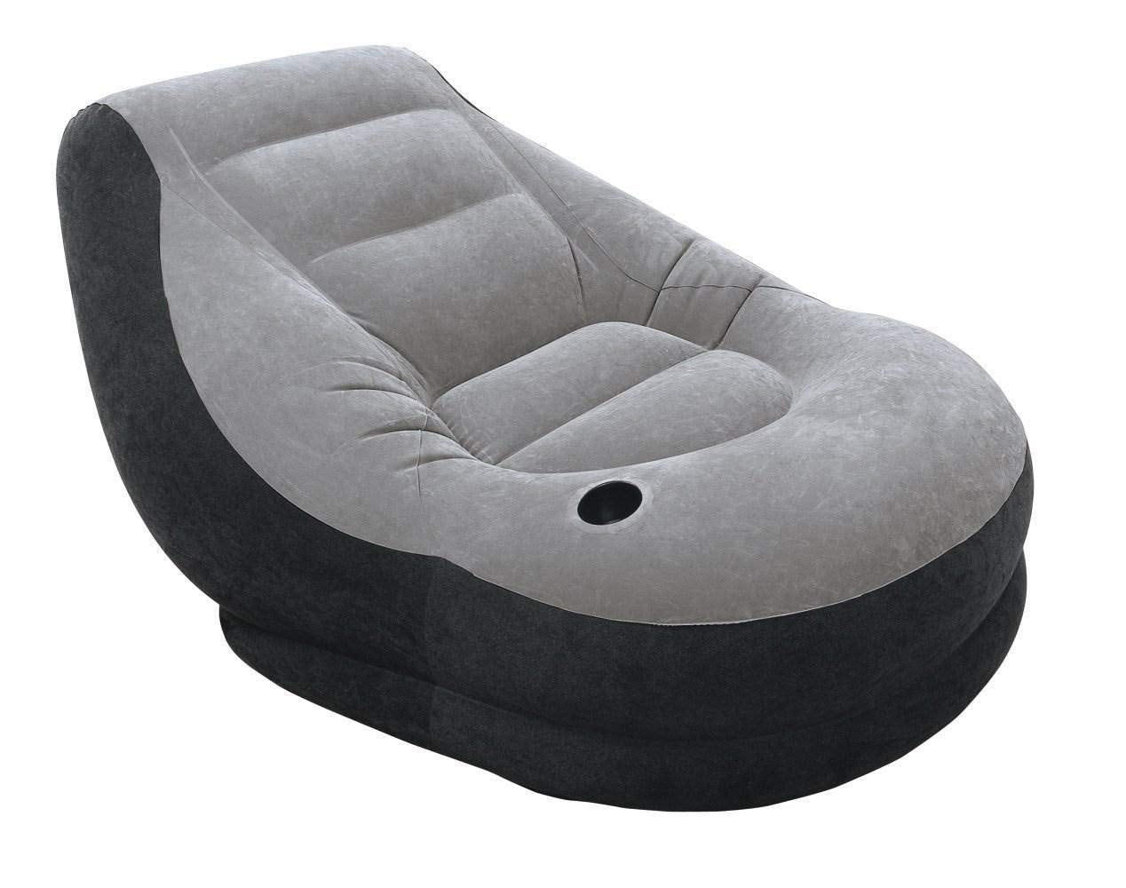 Intex Inflatable Ultra Lounge Chair With Cup Holder And Ottoman Set (4 Pack)