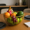D&G Homes Metal Wire Fruit Basket | Vegetables Snacks Household Items Storage | Stylish Durable Kitchen Dining Table Organizer |