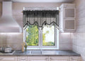 Solid Faux Silk Swag Waterfall Cascade Ascot Window Curtain Valance W/Tassels Trim 55' X18' Wave (1, Charcoal Grey)