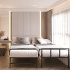 Milliard Twin Daybed with Pop Up Trundle, Black Metal Frame, Mattresses Sold Separately, Model MIL-TRNDL