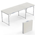 VINGLI 6ft Folding Camping Table with Carry Handle,Portable Utility Table Multipurpose for Party Picnic Tailgating Outdoor Patio