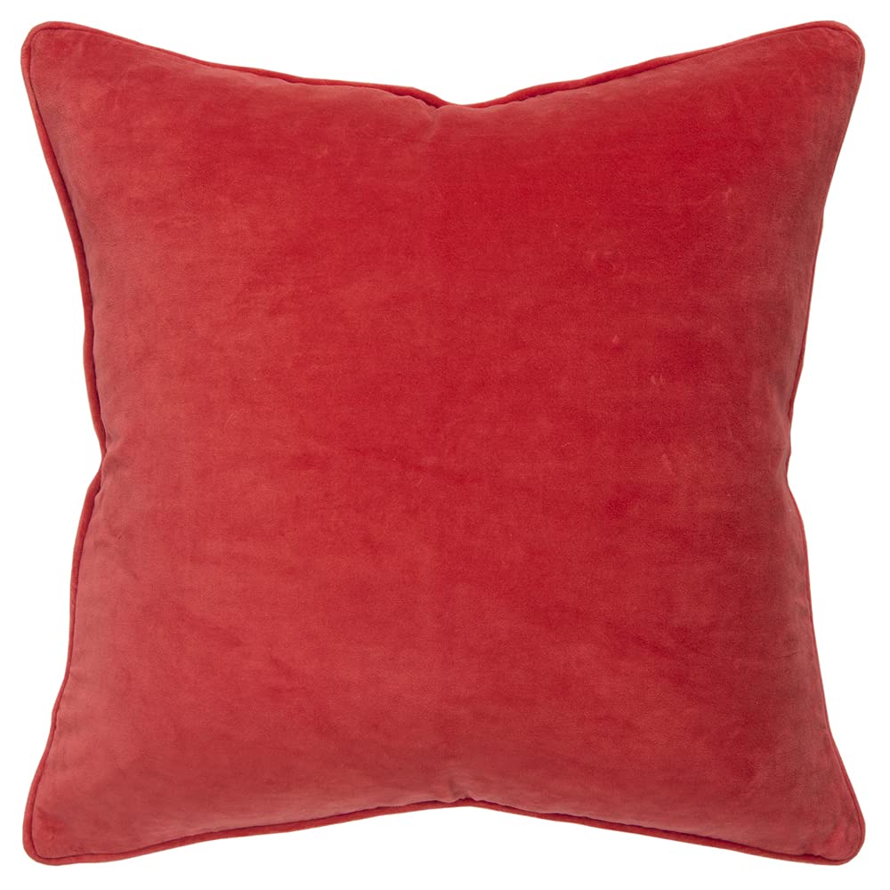 Connie Post 20" x 20" Poly Filled Pillow with Cotton Velvet Cover-Dark Coral