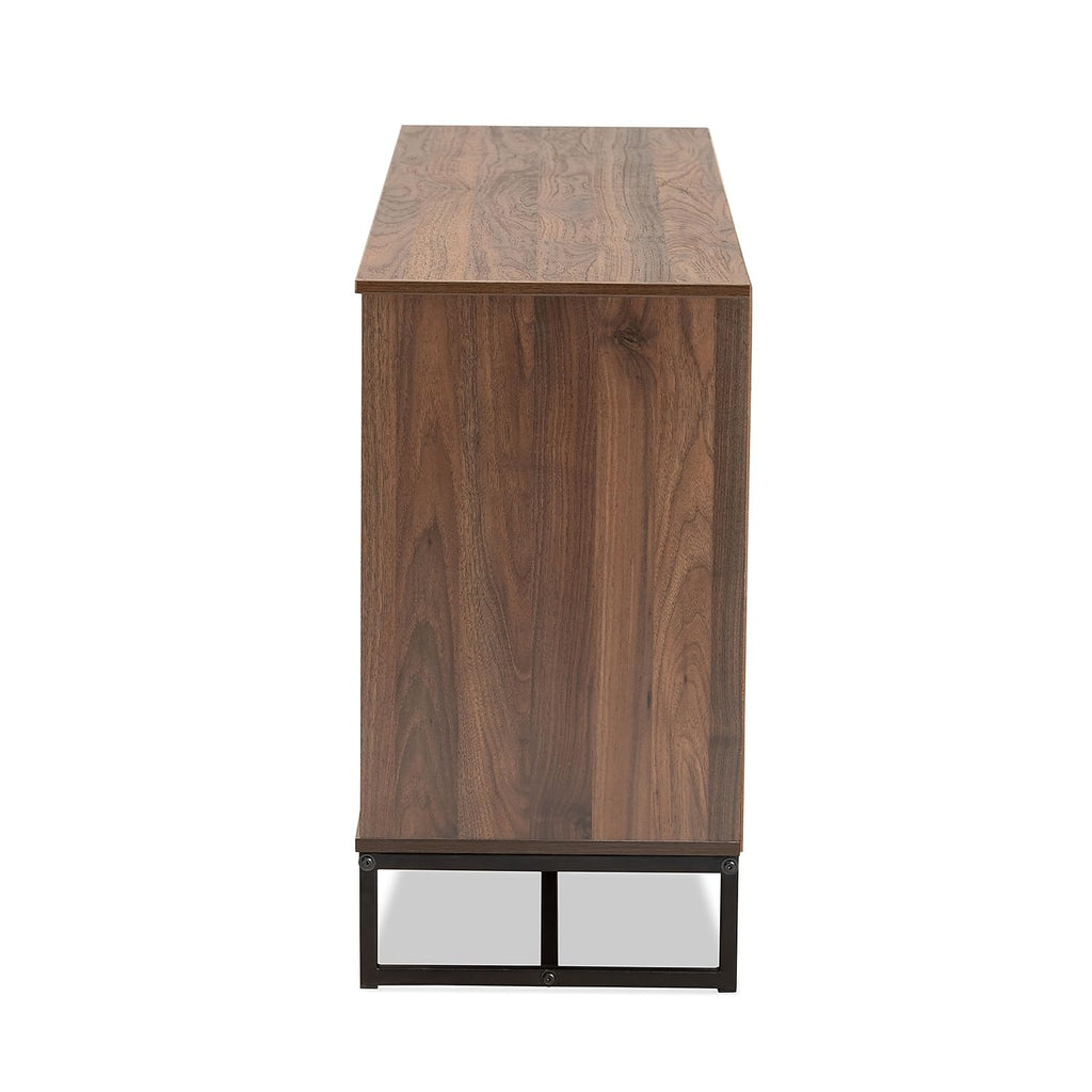 Baxton Studio Neil 59.1-inch W Sideboard Buffet, Walnut Brown and Black (178-11214-HiT)