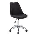Techni Mobili Armless Task Chair, Comfortable Fabric Seat Desk Chair with Steel Base, Black