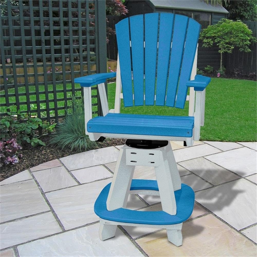 American Furniture Classics OS Home and Office Model 130-C-BW Arm Blue on a White Base Counter Height Swivel Dining Chair
