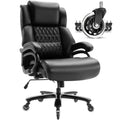 Big And Tall 400Lbs Office Chair - Adjustable Lumbar Support Quiet Rubber Wheels Heavy Duty Metal Base, High Back Large Executiv