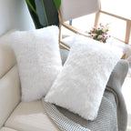 Nordeco Home Luxury Soft Faux Fur Fleece Cushion Cover Pillowcase Decorative Throw Pillows Covers, No Pillow Insert, 12'' X 20''