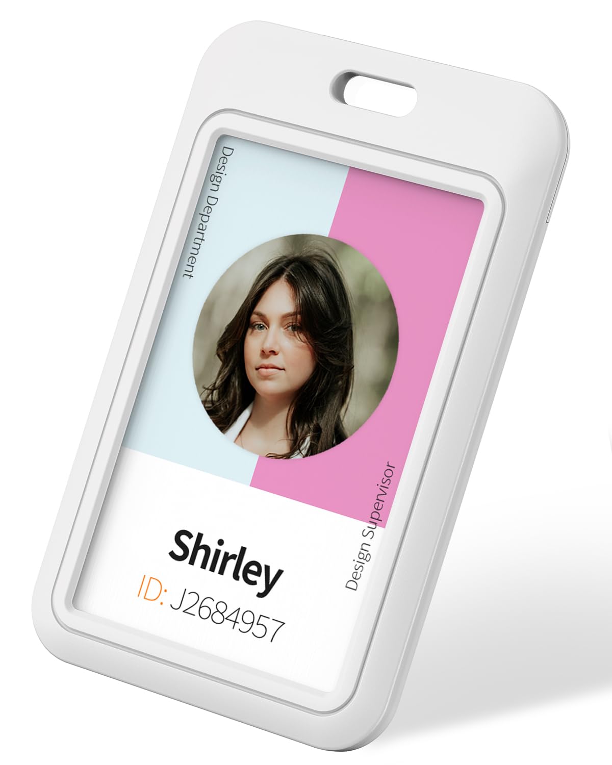 Uniclife 1 Pack Sliding Id Badge Holder Vertical Hard Plastic Case With Clear Window White Card Protector Pouch For Office Schoo